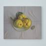 . The beautiful gold color of fruits and their texture inspired me to create this work.