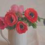 Anemones are one of my favorite flowers. A vase of the vibrant red flowers is placed in a smooth, neutral space. My intention was to keep tenderness and preciousness of flowers, a quality I wanted to preserve.