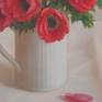 Anemones are one of my favorite flowers. A vase of the vibrant red flowers is placed in a smooth, neutral space. My intention was to keep tenderness and preciousness of flowers, a quality I wanted to preserve.