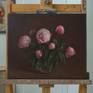 The contrast of flowers against the dark background and subtle light on peonies attracted me together with the focus on color harmony. The style of the painting is inspired by the Holland masters of the 17th century. The work is painted in several layers on a quality 100% linen canvas with oil color of high quality.