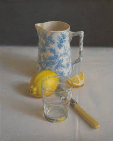 Still life with milk jug and lemon thumb