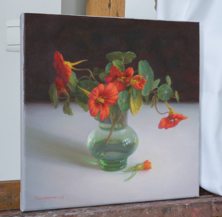 Original Figurative Floral Painting by Irina Trushkova