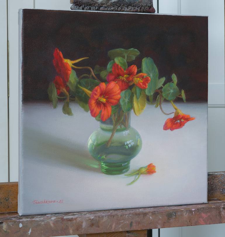 Original Figurative Floral Painting by Irina Trushkova