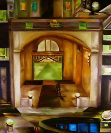 Original Realism Architecture Painting by Joseph Monplaisir