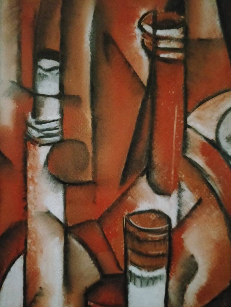 Original Cubism Abstract Painting by Francisco  Valencia