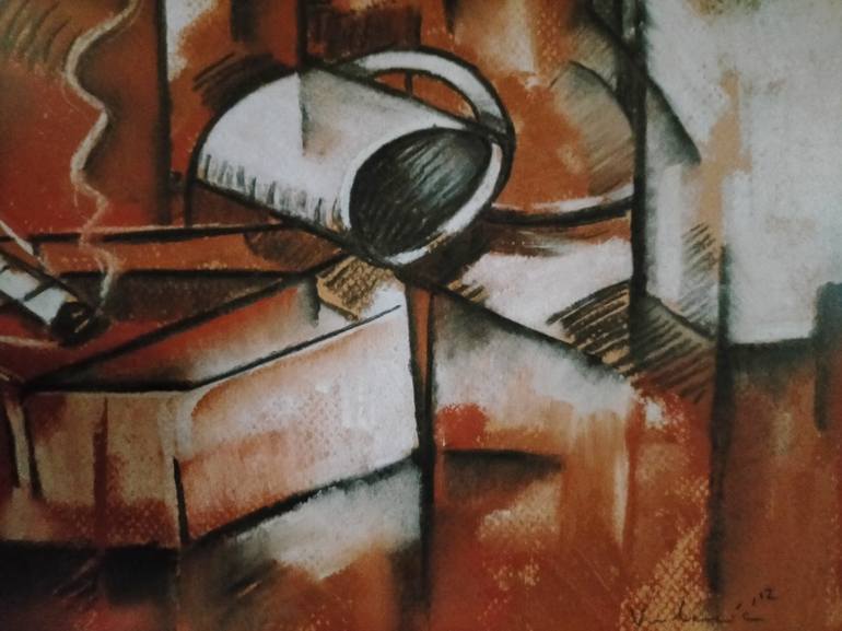 Original Cubism Abstract Painting by Francisco  Valencia