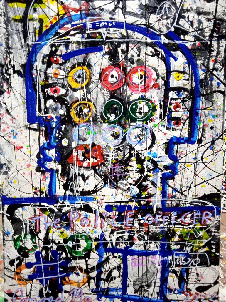 The Police Officer in Superblur Expressionism Painting by Conrad Bo ...