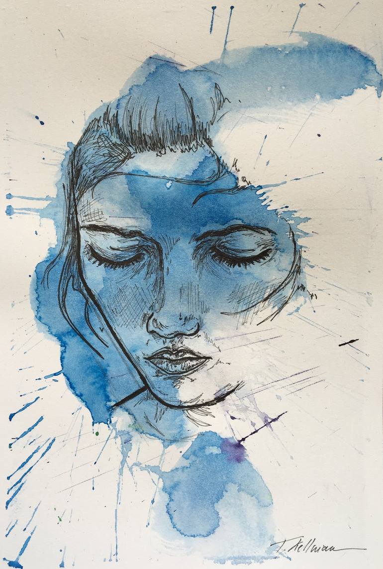 Original Abstract Women Paintings by Thekla Kellmann