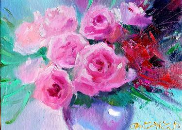 Print of Impressionism Floral Paintings by Tamar Chkhaidze