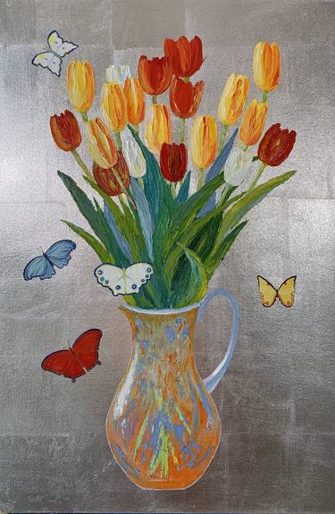 Original Art Deco Floral Paintings by Maryat Shurukhova