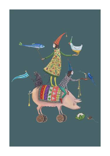 Print of Folk Animal Paintings by EMILY WOODARD