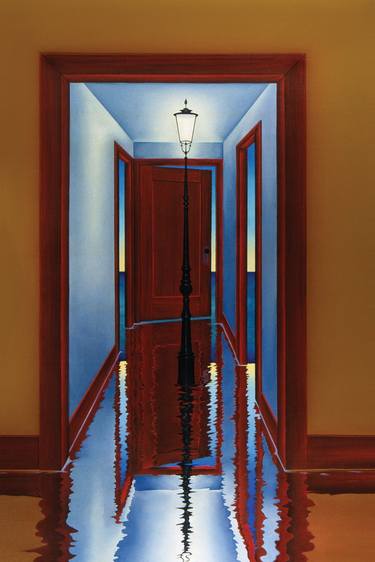 Print of Surrealism Interiors Paintings by David Acquistapace