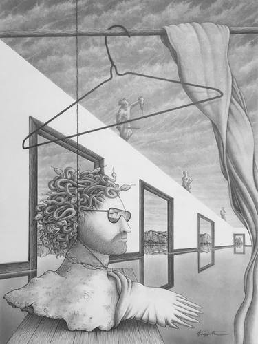 Print of Surrealism Classical mythology Drawings by David Acquistapace
