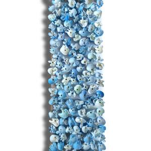 Blue Floral Wall Sculpture: 3D Abstract Clay Artwork