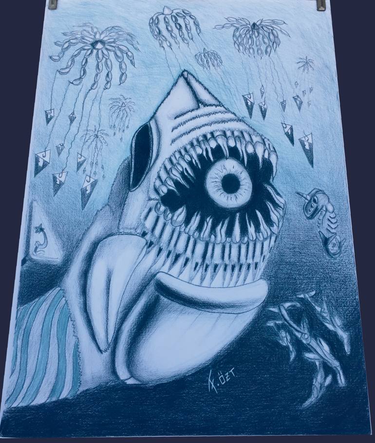 Original Abstract Expressionism Fantasy Drawing by Ahmet Furkan Öztürk
