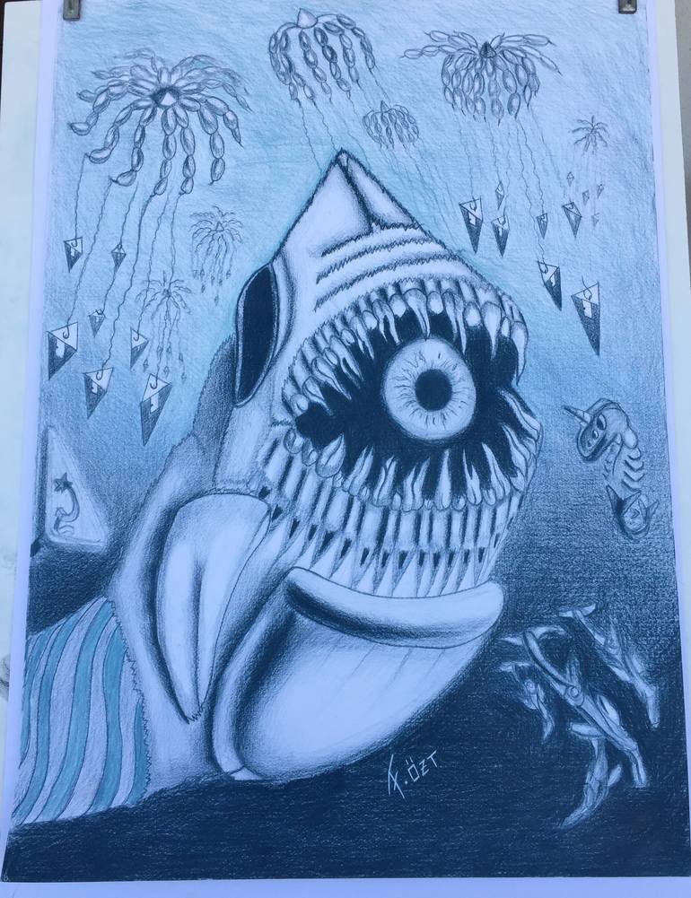 Original Abstract Expressionism Fantasy Drawing by Ahmet Furkan Öztürk