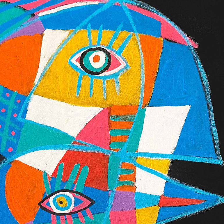 Original Cubism Abstract Painting by Enrique Pichardo
