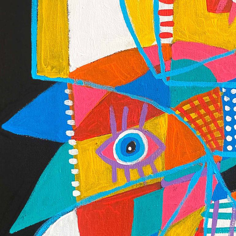 Original Cubism Abstract Painting by Enrique Pichardo