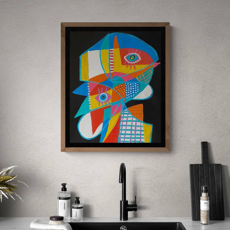 Original Cubism Abstract Painting by Enrique Pichardo