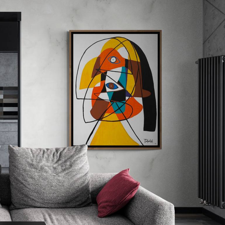 Original Cubism Abstract Painting by Enrique Pichardo