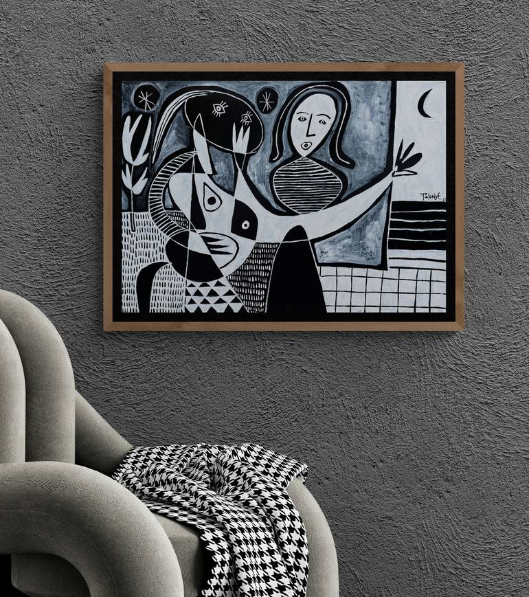 Original Abstract Outer Space Painting by Enrique Pichardo