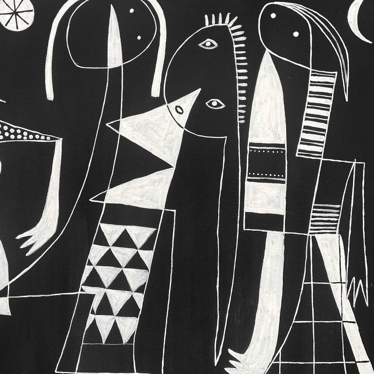 Original Abstract Family Painting by Enrique Pichardo
