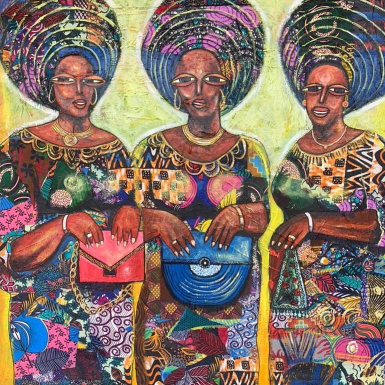 Aso ebi ( OWAMBE series) Painting by Awobusuyi Yomi | Saatchi Art