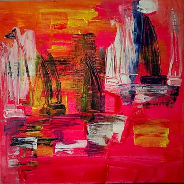 Original Abstract Expressionism Beach Paintings by NADINE COMAIR
