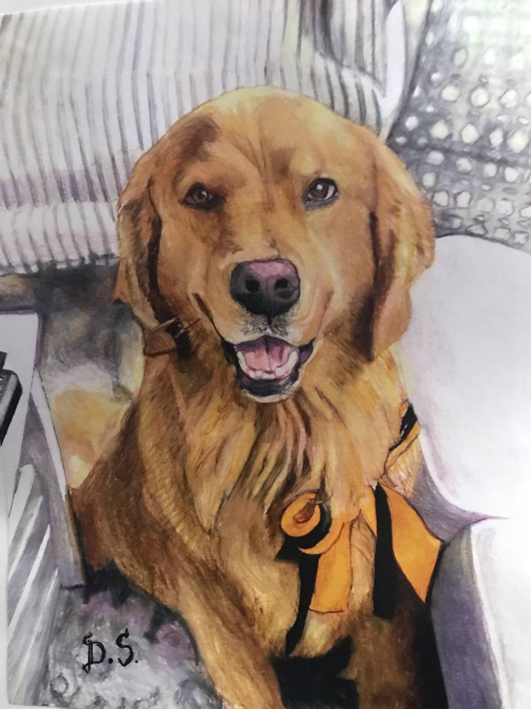 Smiling Dog Drawing by Dave Shetsky | Saatchi Art