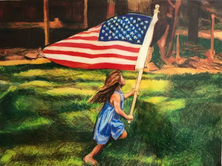 American Girl Drawing by Dave Shetsky | Saatchi Art