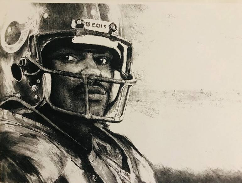 Walter Payton Drawing by Dave Shetsky | Saatchi Art