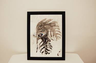 Suminagashi experimental print made of ink. - Limited Edition of 1 thumb