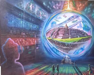 Original Color Field Painting Science/Technology Paintings by Fathoni Widodo