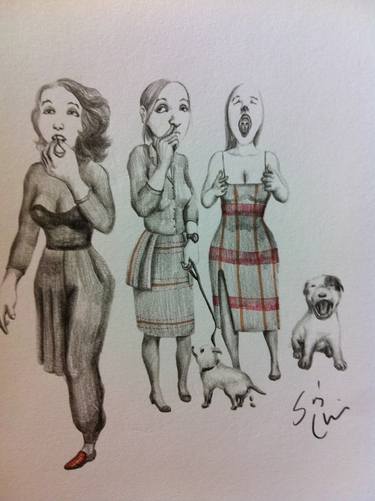 Original Illustration Dogs Drawings by Sang Oktabu Kim