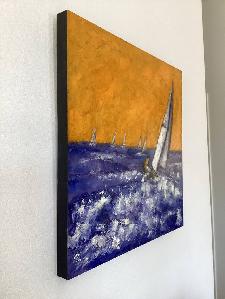 Original Sailboat Painting by Sonia Cifuentes