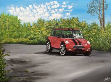 Mini Cooper Acrylic Painting thumb