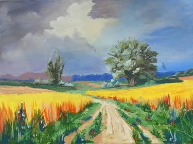 Original Impressionism Tree Painting by Ivan Lendel