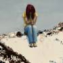 Close up of woman sitting on the edge