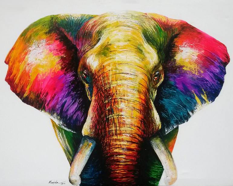 tusker 2 Painting by Manjula nissanka Thaldoowa | Saatchi Art