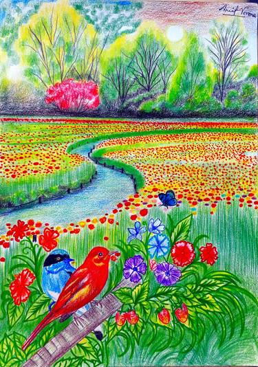 Print of Impressionism Nature Paintings by Amit Verma
