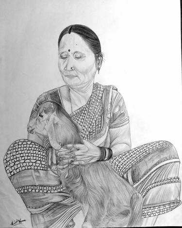 Print of Figurative Women Drawings by Amit Verma