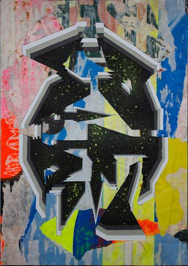 Original Post Graffiti Abstract Collage by Salvatore Sart