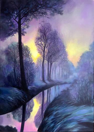 Original Expressionism Landscape Painting by Natalia Nik
