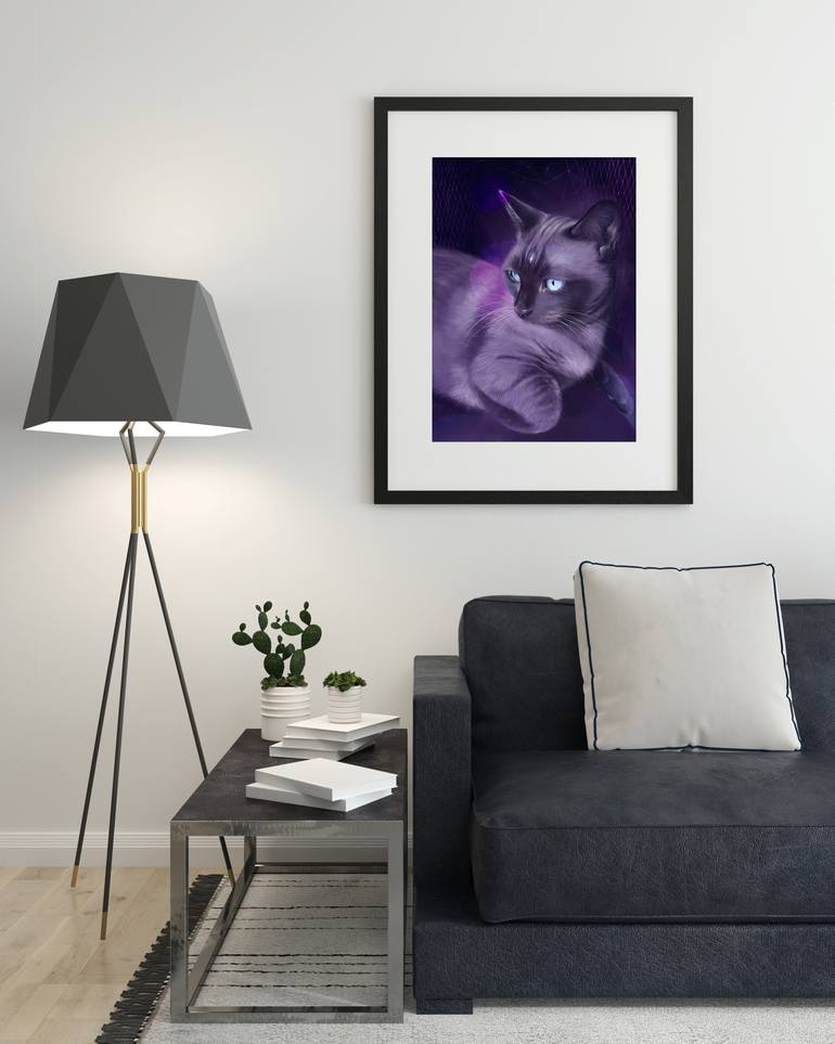 Original Abstract Expressionism Cats Mixed Media by Natalia Nik