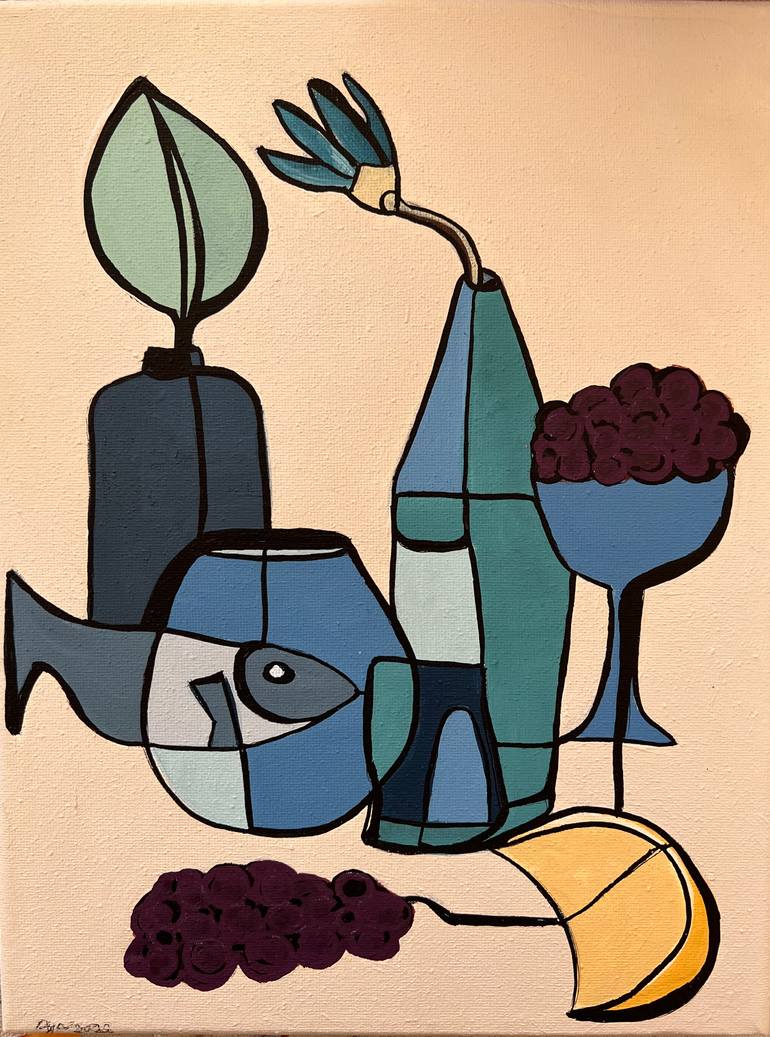 Original Abstract Expressionism Still Life Painting by Dominique Wesbecher