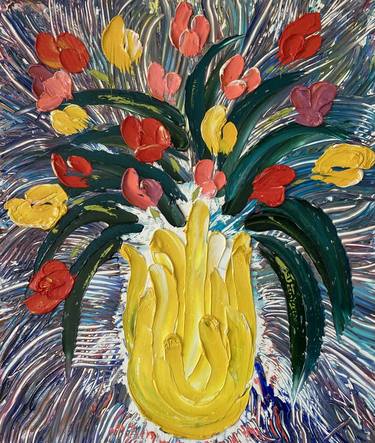 Original Abstract Floral Paintings by Alena Manita