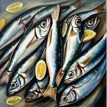 Original Abstract Fish Paintings by NILANJI PERERA