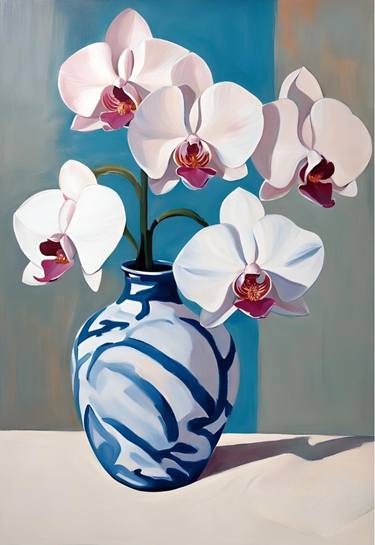 Original Art Deco Floral Paintings by NILANJI PERERA