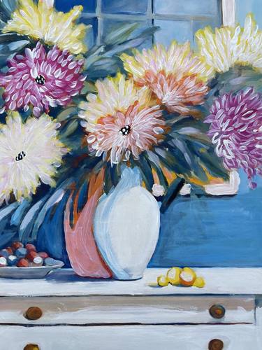 Original Abstract Expressionism Floral Painting by Nilanji Perera