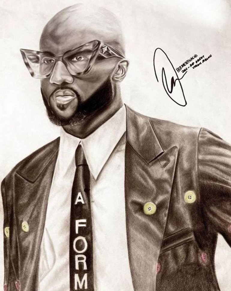 Virgil Abloh at LVMH Paris Fashion Week Drawing by Hermen